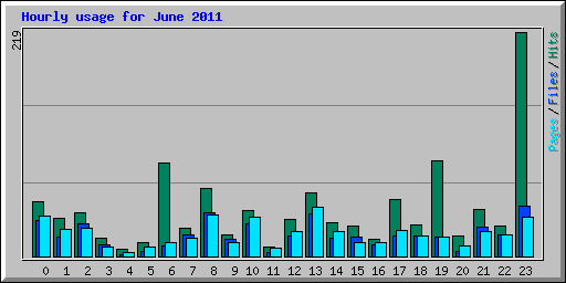 Hourly usage for June 2011